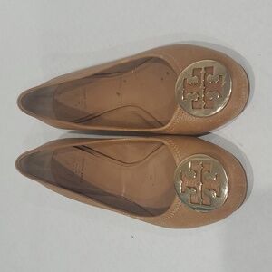 Tory Burch Reva Ballet Flats Royal Tan Tumbled 9M